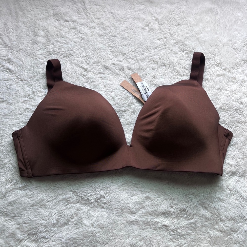 SKIMS Women's Wireless Form T-Shirt Bra Cocoa Brown Size 34H BR-LIG-10680W NEW - Picture 3 of 10